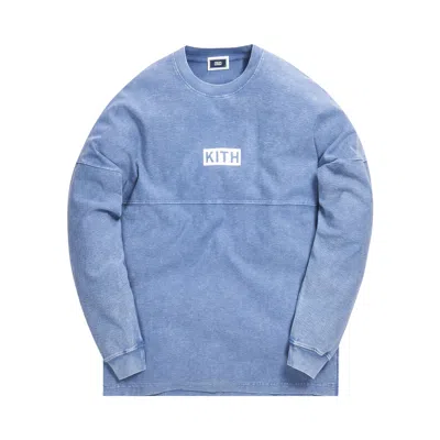 Pre-owned Kith Paneled Long-sleeve Tee 'medium Indigo' | Blue | Men's Size S
