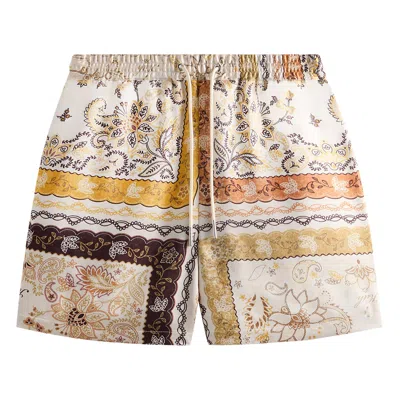 Pre-owned Kith Panelled Bandana Active Short 'sandrift' | Cream | Men's Size Xl In White