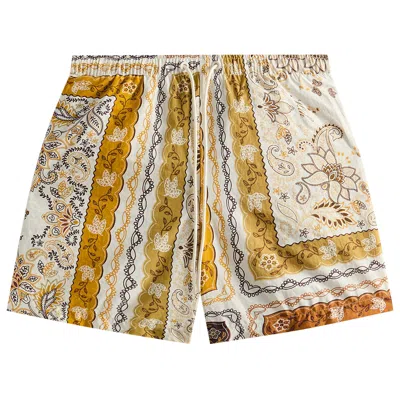 Pre-owned Kith Panelled Bandana Ashton Swim Short 'sandrift' | White | Men's Size Xl