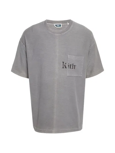 Pre-owned Kith Patch-pocket T-shirt In Gray