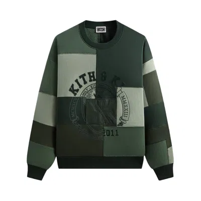 Pre-owned Kith Patchwork Fleece Nelson Crewneck 'stadium' | Green | Men's Size S