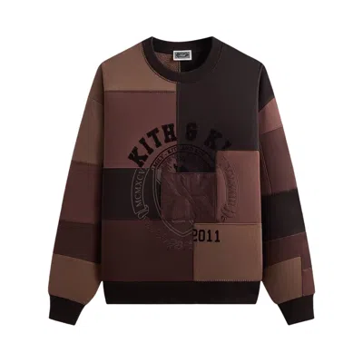 Pre-owned Kith Patchwork Fleece Nelson Crewneck 'studio' | Black | Men's Size Xl