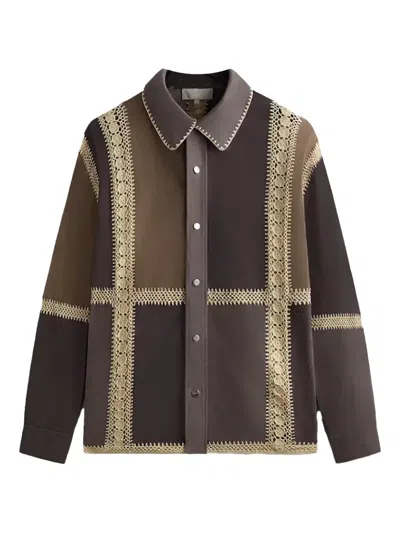Kith Patchwork Overshirt In Brown