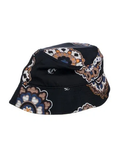 Pre-owned Kith Pattern Print Silk Bucket Hat In Blue