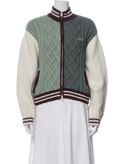 Pre-owned Kith Patterned Bomber Jacket In Green