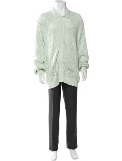 Pre-owned Kith Patterned Collar Cardigan In Green