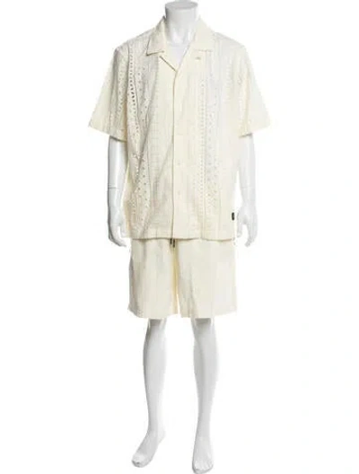 Pre-owned Kith Patterned Eyelet Trim Suit In Neutrals