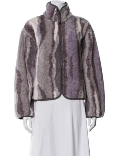 Pre-owned Kith Patterned Jacket In Grey/purple