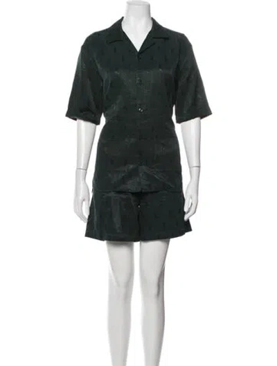 Pre-owned Kith Patterned Short Set In Green