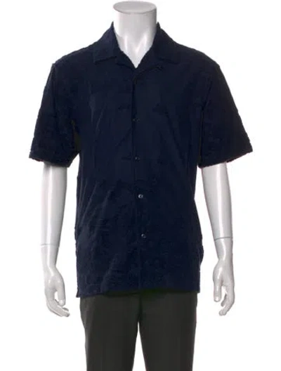 Pre-owned Kith Patterned Short Sleeve Shirt In Blue