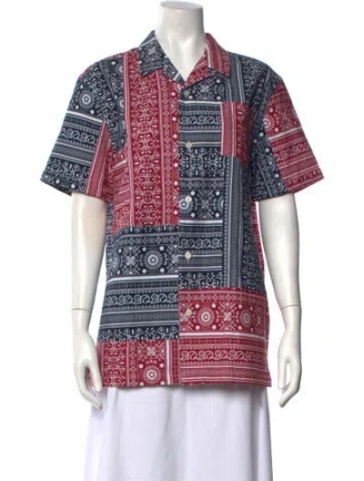 Pre-owned Kith Patterned Short Sleeve Top In Red