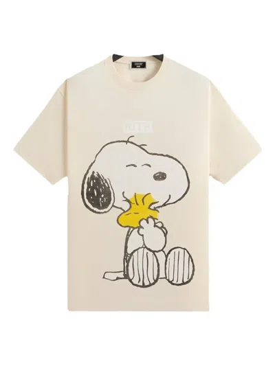 Kith Peanuts Hug "sandrift" T-shirt In Burgundy