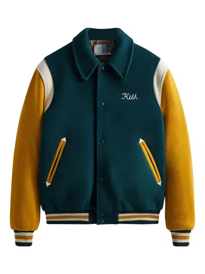 Kith Pegasus-embroidered Wool Jacket In Green