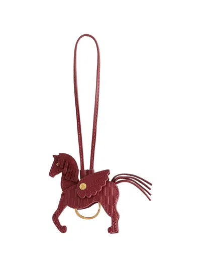Kith Pegasus Leather Key Holder In Red