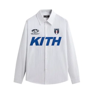 Pre-owned Kith Pinstripe Cotton Tamlin Buttondown Shirt 'white' | Men's Size M