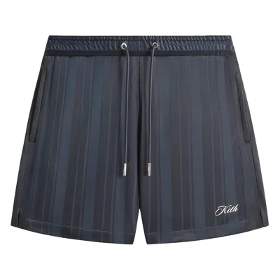 Pre-owned Kith Pinstripe Tricot Active Short 'nocturnal' | Black | Men's Size Xxl