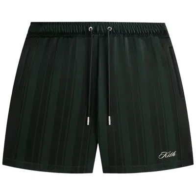 Pre-owned Kith Pinstripe Tricot Active Short 'stadium' | Green | Men's Size M