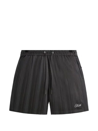 Kith Pinstripe Tricot Shorts In Black