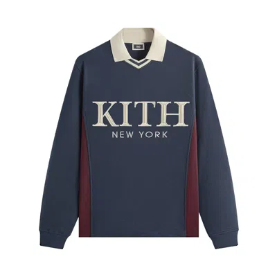 Pre-owned Kith Pique Long-sleeve Tap Polo 'nocturnal' | Black | Men's Size Xs