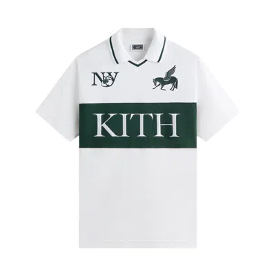 Pre-owned Kith Pique Short Sleeve Tap In Soccer Polo 'white' | Men's Size M