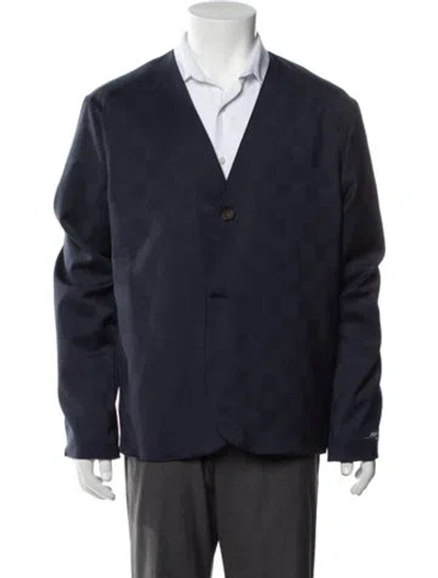 Pre-owned Kith Plaid Print Blazer In Blue