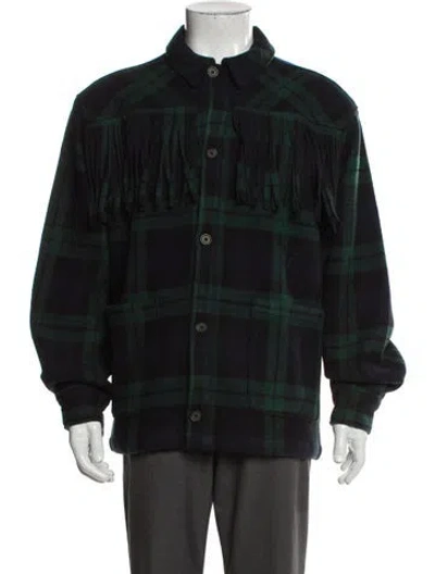 Pre-owned Kith Plaid Print Coat In Black