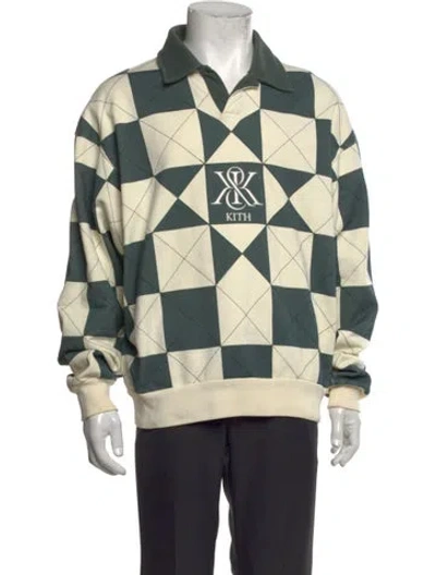 Pre-owned Kith Plaid Print Collar Sweatshirt In Green