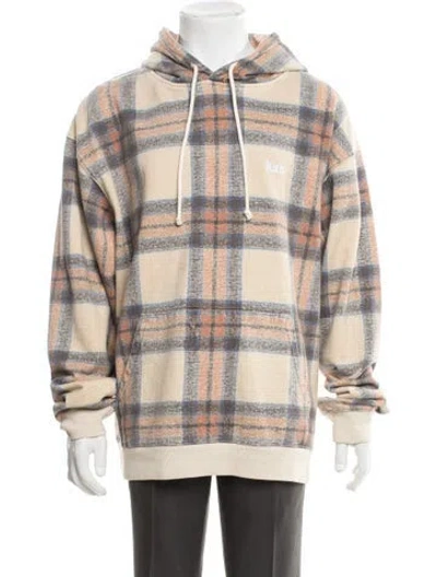 Pre-owned Kith Plaid Print Crew Neck Hoodie In Neutral