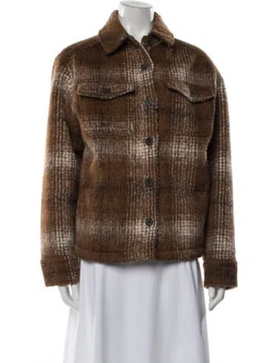 Pre-owned Kith Plaid Print Jacket In Brown