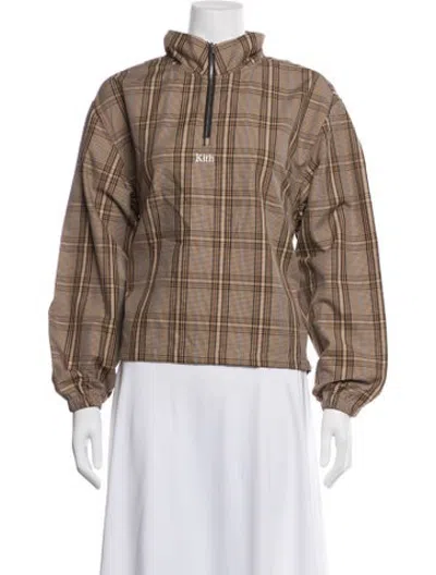 Pre-owned Kith Plaid Print Jacket In Brown