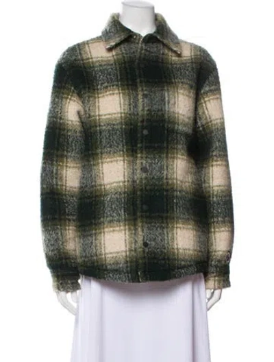 Pre-owned Kith Plaid Print Jacket In Green