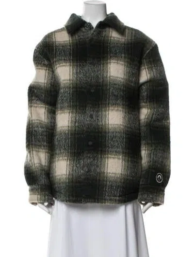 Pre-owned Kith Plaid Print Jacket In Green