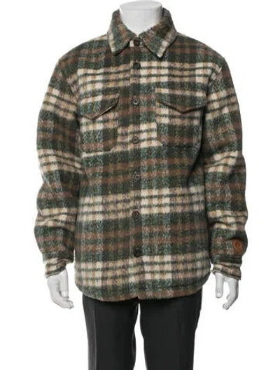 Pre-owned Kith Plaid Print Jacket In Green