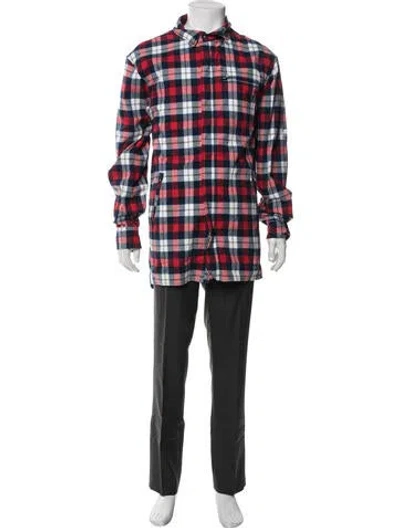 Pre-owned Kith Plaid Print Jacket W/ Tags In Red