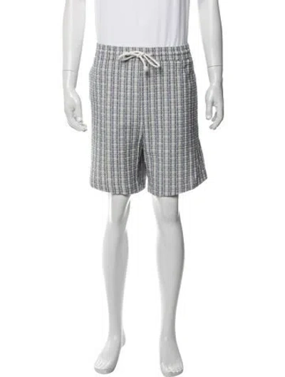 Pre-owned Kith Plaid Print Jogger Shorts In Gray