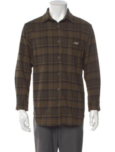 Pre-owned Kith Plaid Print Long Sleeve Shirt In Multi