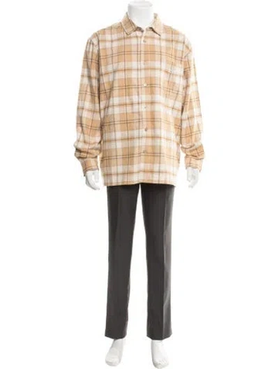 Pre-owned Kith Plaid Print Long Sleeve Shirt W/ Tags In Neutral
