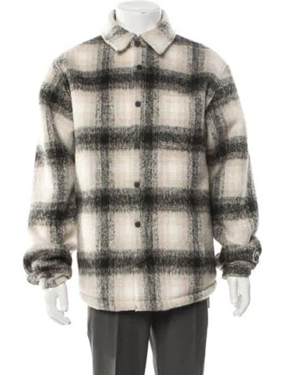 Pre-owned Kith Plaid Print Puffer Coat In Neutral