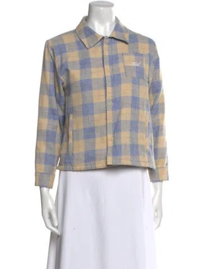 Pre-owned Kith Plaid Print Three-quarter Sleeve Button-up Top In Multi