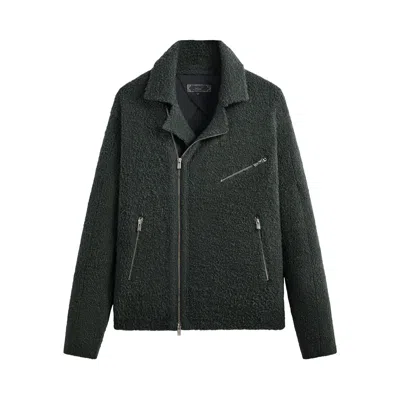 Pre-owned Kith Plush Knit Brian Moto Jacket 'machine' | Blue | Men's Size Xs