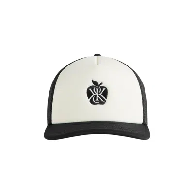 Pre-owned Kith Poly Foam Apple Crest Embroidery Nolan Trucker Hat 'black' | Men's Size Onesize