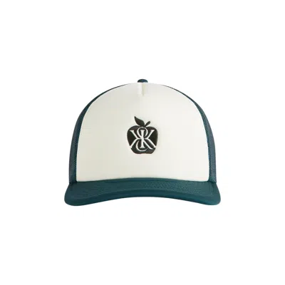 Pre-owned Kith Poly Foam Apple Crest Embroidery Nolan Trucker Hat 'stadium' | Green | Men's Size Onesize