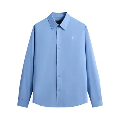 Pre-owned Kith Poplin Georgie Shirt 'millstream' | Blue | Men's Size Xl