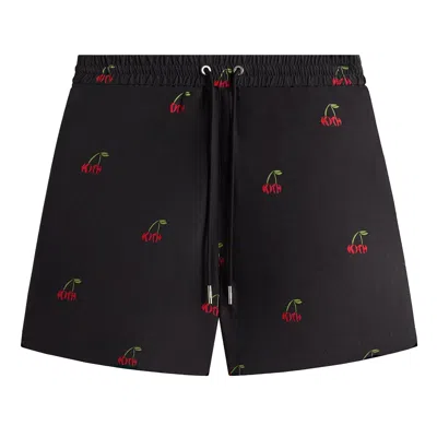 Pre-owned Kith Printed Cherry Cupro Linen Active Short 'black' | Men's Size S