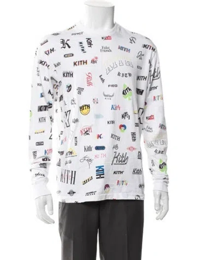 Pre-owned Kith Printed Crew Neck Henley In White
