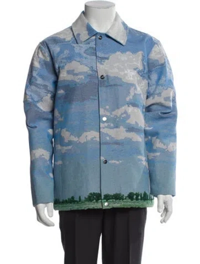 Pre-owned Kith Printed Denim Jacket In Blue