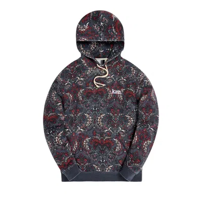 Pre-owned Kith Printed Fleece Williams Iii Hoodie 'navy Floral' | Blue | Men's Size M