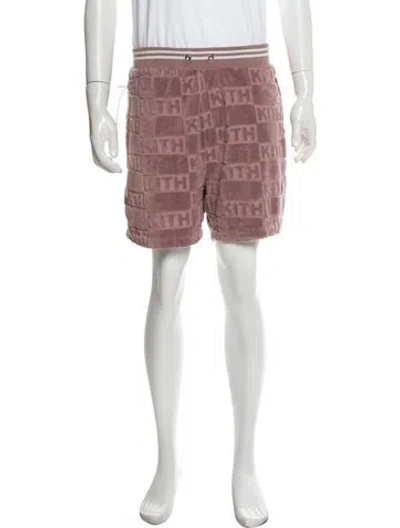 Pre-owned Kith Printed Jogger Shorts In Pink