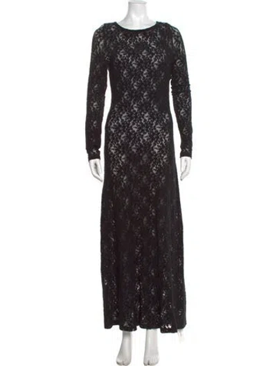 Pre-owned Kith Printed Long Dress In Black