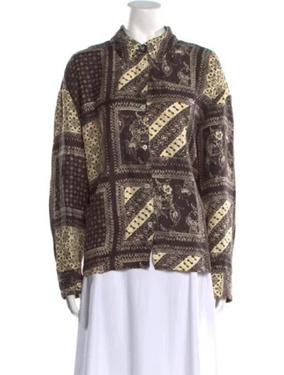 Pre-owned Kith Printed Long Sleeve Button-up Top In Multi